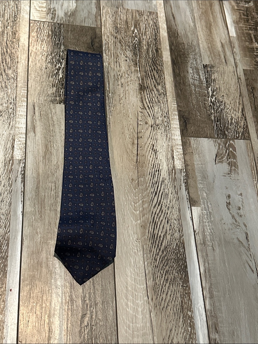 Dior Men's Navy Tie with Small Paisley Motif